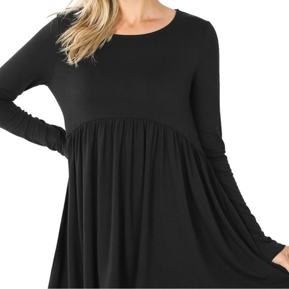 PinkBlush Maternity Black Empire Tunic Top - Picture 1 of 2